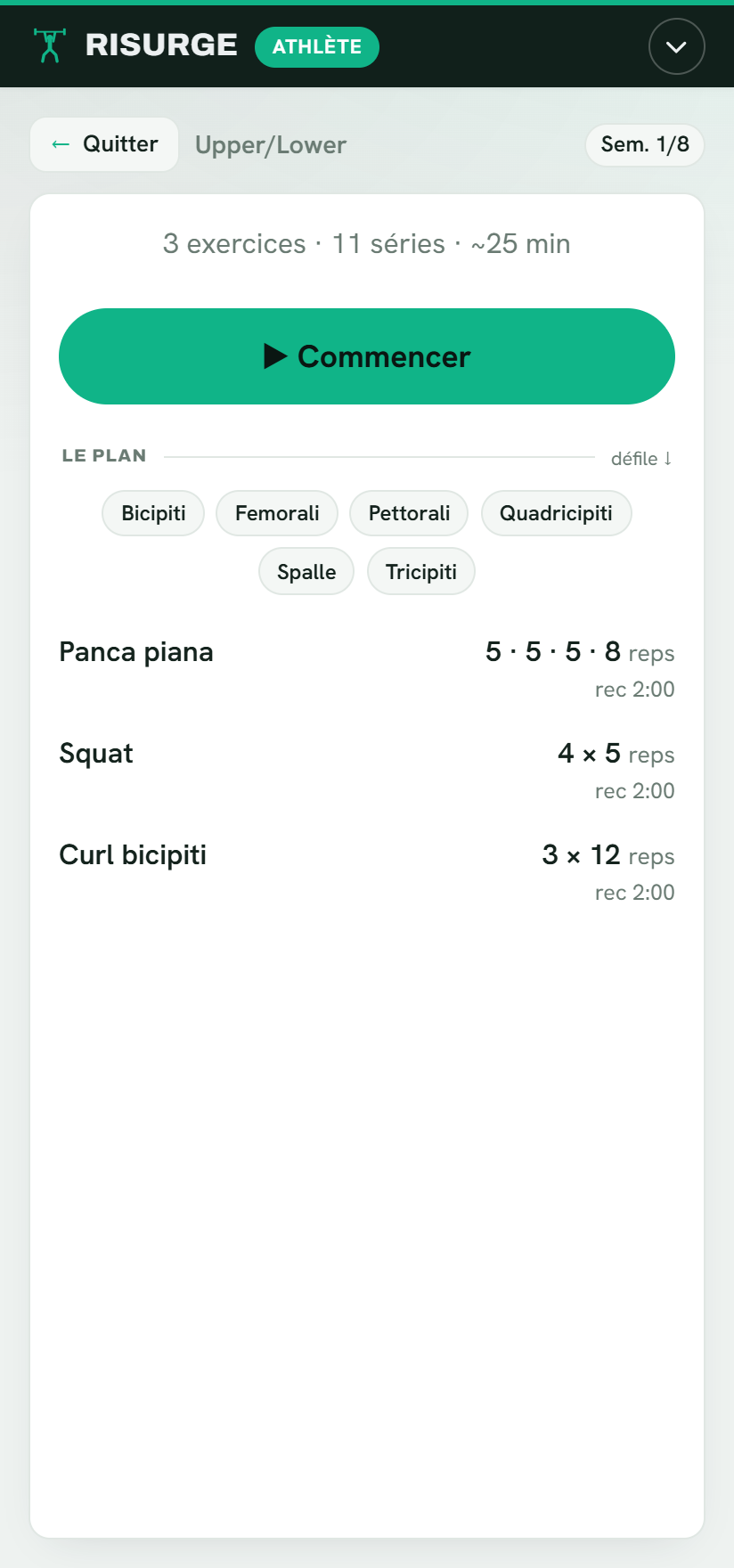 Séance d’entraînement guidée dans Risurge